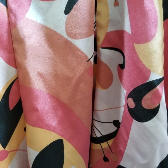 Apt. 9 Stretch Silk-Look Fully Lined Skirt Size 6 Peach and Brown - Beautiful! - Picture 2 of 16